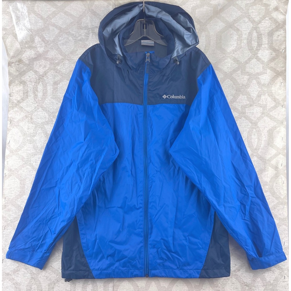 Columbia Glennaker‎ Lake Men's Blue & Black Hooded Windbreaker Jacket Size S